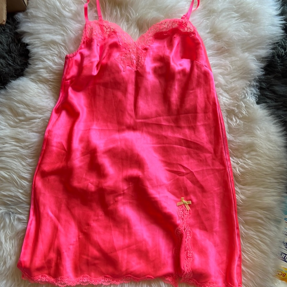 Hot Pink Satin Slip from Victoria’s Secret